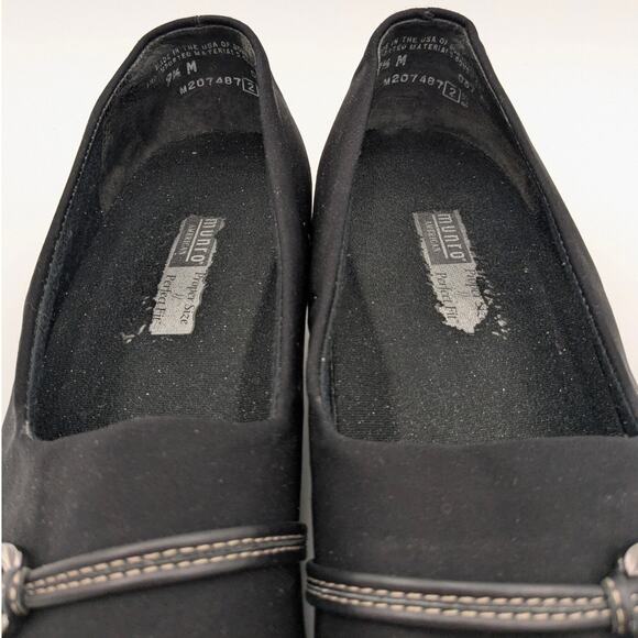 Munro Cindi Block Heel Pump Black Stretch Fabric Square Toe Size US9.5M EU41 - Picture 9 of 13